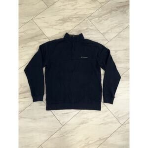 Columbia Jacket Adult Size Small Navy Blue Fleece Winter Outdoor Casual 1/4 ZIP